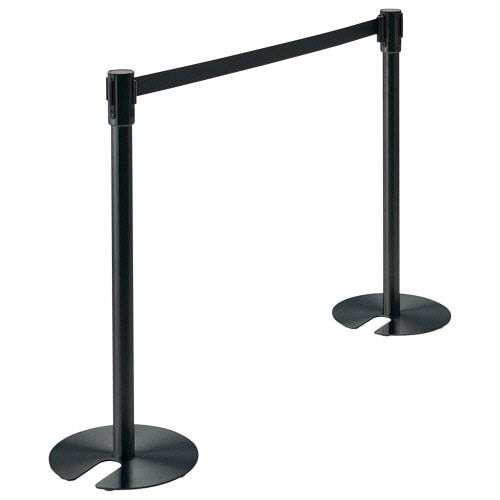 テラモト ベルトパーテーションスタンド UN ポール:ブラック ベルト:黒(ナイロン) SU-661-801-7 1台(ご注文単位1台)【直送品】