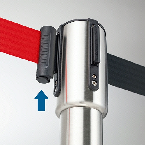 テラモト ベルトパーテーションスタンド UN ポール：ブラック ベルト：黒(ナイロン) SU-661-801-7 1台（ご注文単位1台）【直送品】