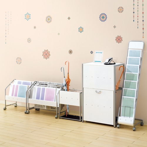 トヨダプロダクツ LASシリーズ 傘立て 48本用 幅500×奥行345×高さ528mm シルバー&ホワイト LAS-ECUS 1台(ご注文単位1台)【直送品】