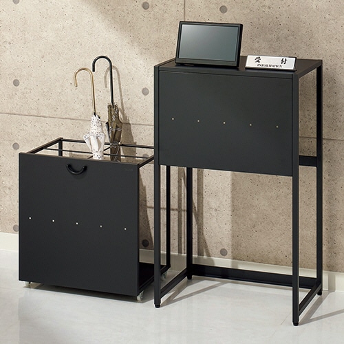 トヨダプロダクツ LASシリーズ 受付台 幅550×奥行350×高さ900mm サテンブラック LAS-EC(SK) 1台（ご注文単位1台）【直送品】