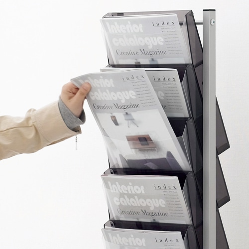 トヨダプロダクツ パンフレットスタンド 2列10段 A4サイズ PS-210 1台(ご注文単位1台)【直送品】