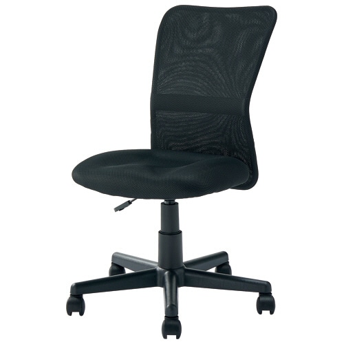 ナカバヤシ らくらくメッシュチェア 肘なし ブラック OTS002BK 1脚(ご注文単位1脚)【直送品】