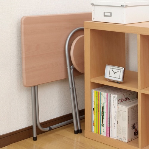 ナカバヤシ 折りたたみデスク&チェア 幅800×奥行500mm ダーク木目 FDC-101DM 1セット（ご注文単位1セット）【直送品】