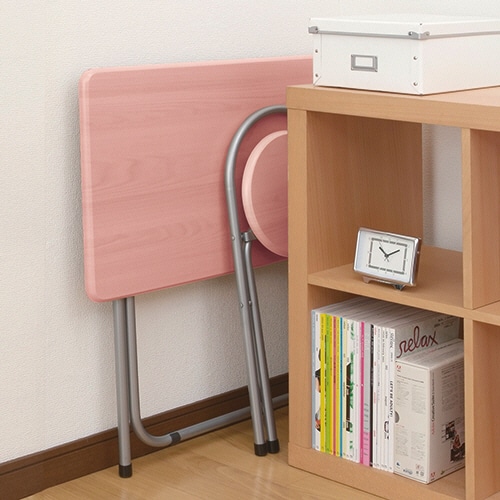 ナカバヤシ 折りたたみデスク&チェア 幅800×奥行500mm ナチュラル木目 FDC-101NM 1セット(ご注文単位1セット)【直送品】