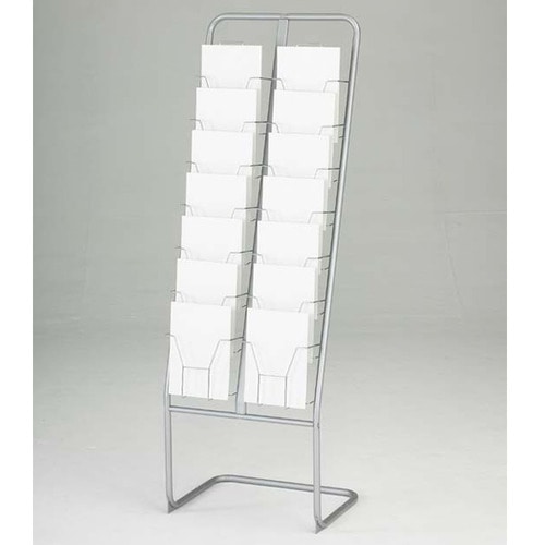 ピージーグロリア パンフレットスタンド 2列7段 A4サイズ YS-66 1台(ご注文単位1台)【直送品】