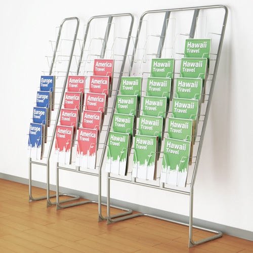 ピージーグロリア パンフレットスタンド 3列7段 A4サイズ YS-G2 1台（ご注文単位1台）【直送品】