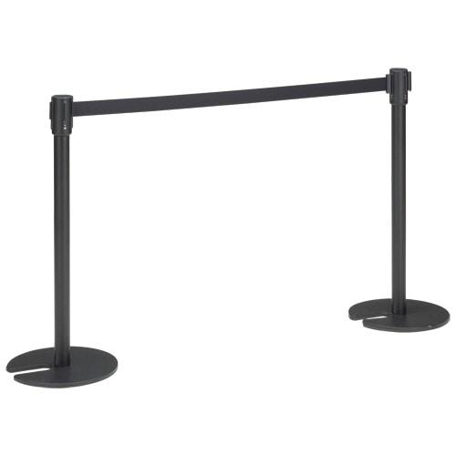 ベルトパーテーションスタンドSE ブラックタイプ ベルト:黒 4台/セット(ご注文単位1セット)【直送品】