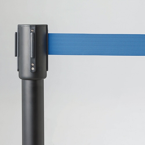 ベルトパーテーションスタンドSE ブラックタイプ ベルト:青 4台/セット(ご注文単位1セット)【直送品】