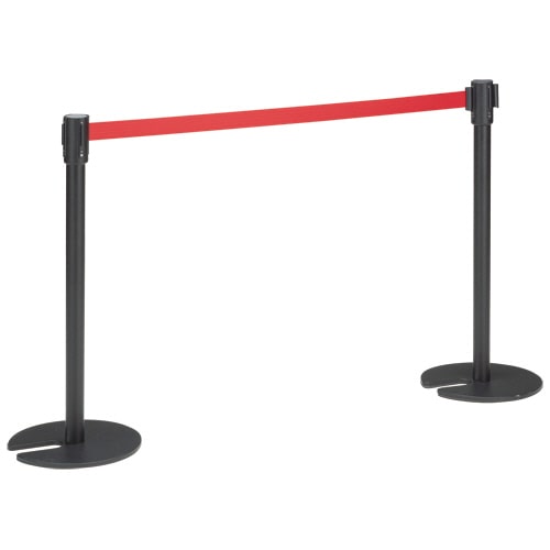 ベルトパーテーションスタンドSE ブラックタイプ ベルト:赤 4台/セット(ご注文単位1セット)【直送品】