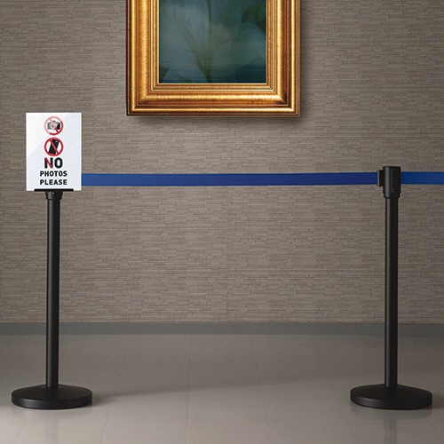 ベルトパーテーションスタンドSE ブラックタイプ ベルト:赤 4台/セット(ご注文単位1セット)【直送品】