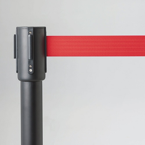 ベルトパーテーションスタンドSE ブラックタイプ ベルト:赤 1台(ご注文単位1台)【直送品】