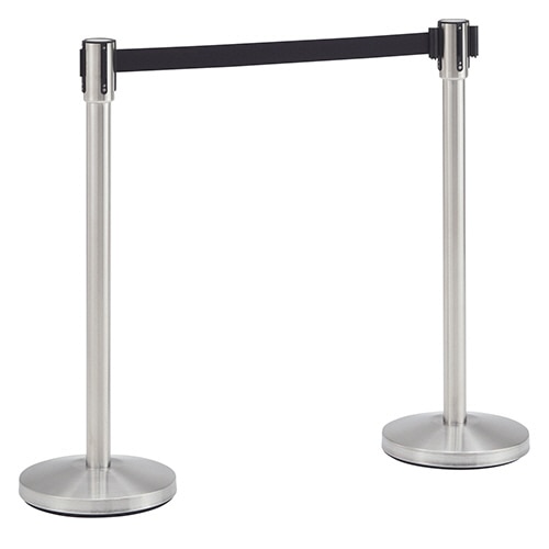 ベルトパーテーションスタンドSH シルバータイプ ベルト：黒 1台（ご注文単位1台）【直送品】