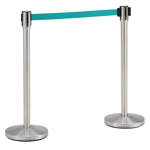 ベルトパーテーションスタンドSH シルバータイプ ベルト:緑 1台(ご注文単位1台)【直送品】
