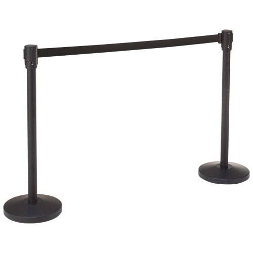 ベルトパーテーションスタンドSH ブラックタイプ ベルト：黒 4台/セット（ご注文単位1セット）【直送品】