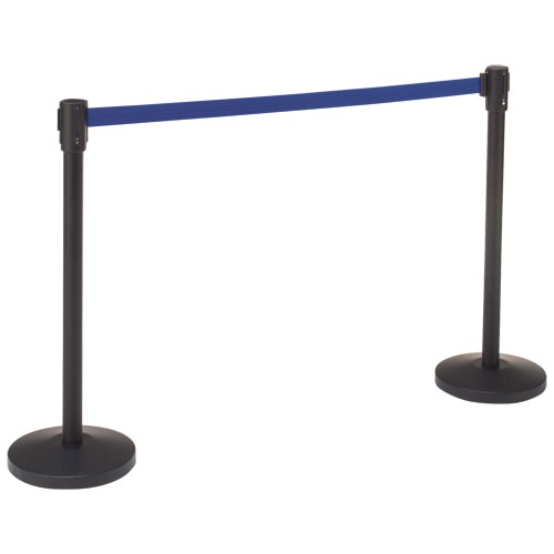 ベルトパーテーションスタンドSH ブラックタイプ ベルト:青 4台/セット(ご注文単位1セット)【直送品】