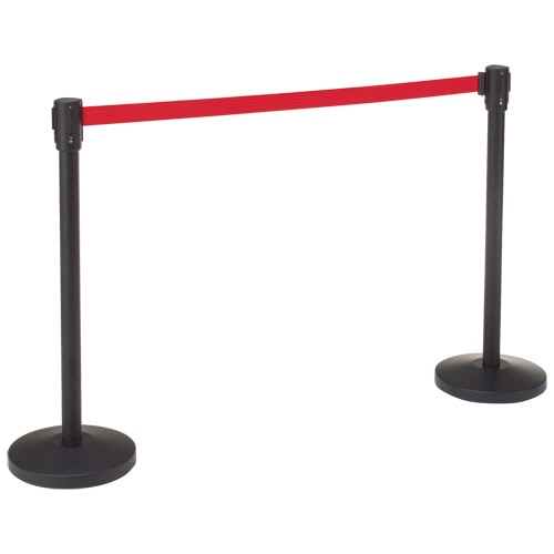 ベルトパーテーションスタンドSH ブラックタイプ ベルト:赤 4台/セット(ご注文単位1セット)【直送品】
