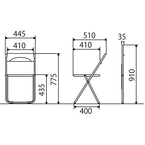 ホームスタイリング SLIMフォールディングチェア レッド SL-RD 1脚(ご注文単位1脚)【直送品】