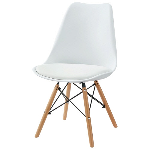 ホームスタイリング シェルチェア クッション付 ホワイト SHELL-01WH 1脚（ご注文単位1脚）【直送品】