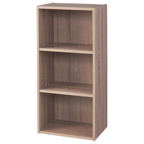 不二貿易 ezbo カラーボックス 3段 幅415×奥行295×高さ880mm グレー SLE1-15-8040-BGY 1台(ご注文単位1台)【直送品】