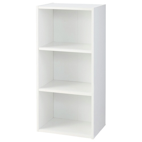 不二貿易 ezbo カラーボックス 3段 幅415×奥行295×高さ880mm ホワイト SLE1-15-8040-BWH 1台(ご注文単位1台)【直送品】