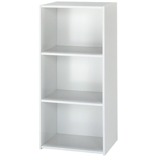 不二貿易 カラーボックス 3段 幅418×奥行290×高さ890mm ホワイト 93501 1台(ご注文単位1台)【直送品】