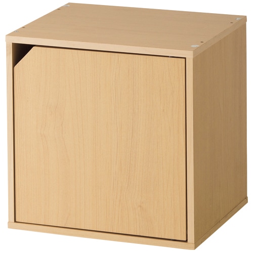 不二貿易 キューブボックス 扉付 幅345×奥行295×高さ345mm ナチュラル CB35DR(NA) 1台（ご注文単位1台）【直送品】
