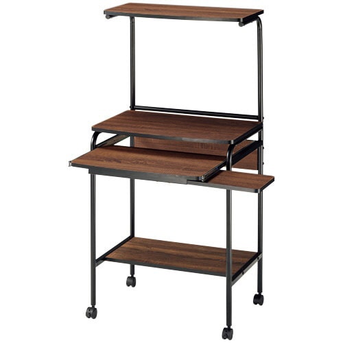 不二貿易 シンプルPCデスク フィット 幅600×奥行480×高さ1220mm ブラウン PD192-1BR/BK 1台（ご注文単位1台）【直送品】