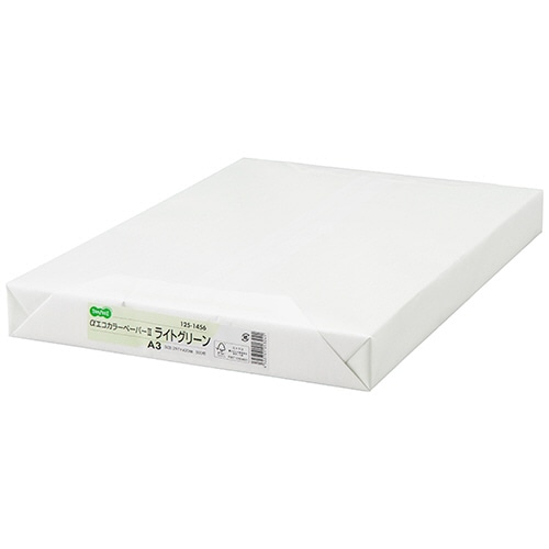 TANOSEE αエコカラーペーパーII A3 ライトグリーン 500枚/冊（ご注文単位1冊）【直送品】