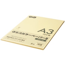 TANOSEE αエコカラーペーパーII A3 クリーム 少枚数パック 100枚/冊（ご注文単位1冊）【直送品】