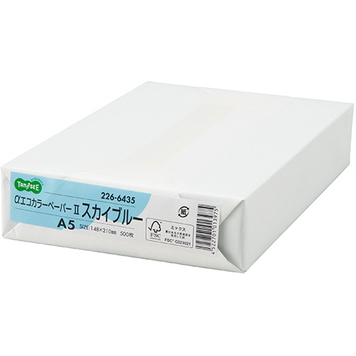 TANOSEE αエコカラーペーパーII A5 スカイブルー 500枚/冊（ご注文単位1冊）【直送品】
