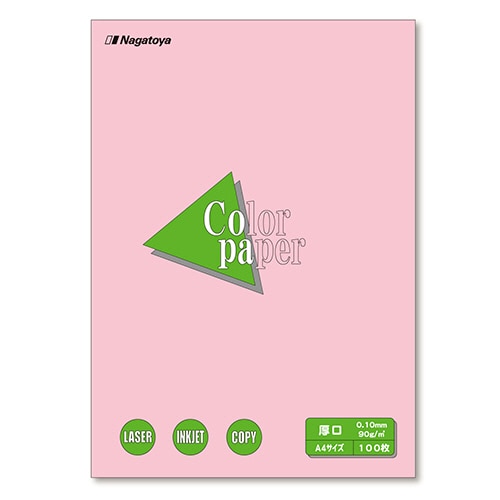 長門屋商店 Color Paper A4 厚口 桃 ナ-3321 100枚/冊（ご注文単位1冊）【直送品】