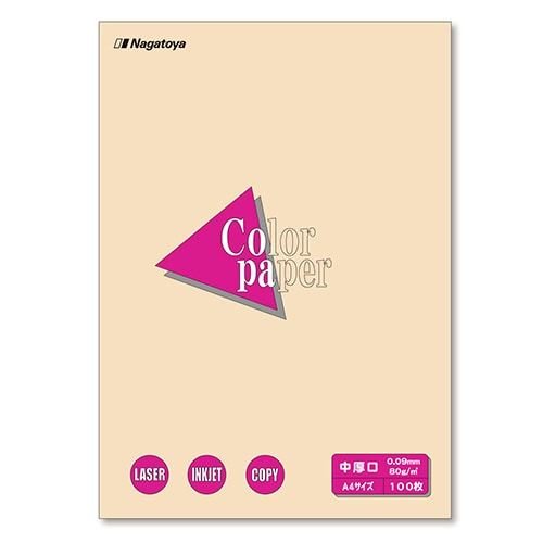 長門屋商店 Color Paper A4 中厚口 アイボリー ナ-3215 100枚/冊（ご注文単位1冊）【直送品】