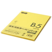 TANOSEE αエコカラーペーパーII B5 イエロー 少枚数パック 100枚/冊（ご注文単位1冊）【直送品】