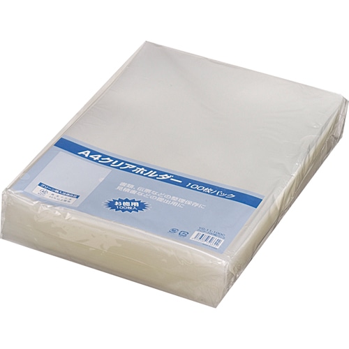 G-Aim クリアホルダー A4 再生PP YG-11-100C 100枚/袋(ご注文単位1袋)【直送品】