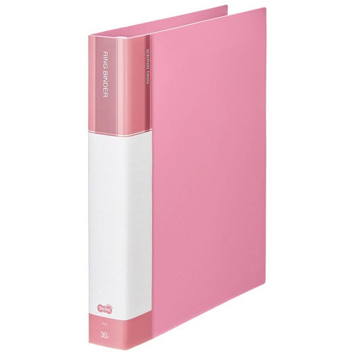 TANOSEE 30穴バインダー(PP表紙) A4タテ 120枚収容 背幅48mm ピンク 10冊/セット(ご注文単位1セット)【直送品】