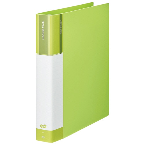 TANOSEE 30穴バインダー(PP表紙) A4タテ 120枚収容 背幅48mm ライトグリーン 1冊(ご注文単位1冊)【直送品】