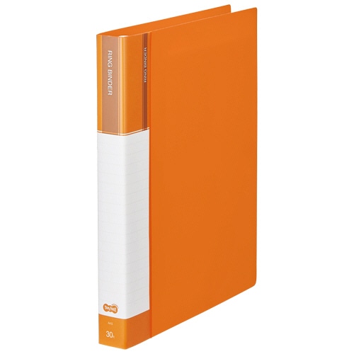 TANOSEE 30穴バインダー(PP表紙) A4タテ 80枚収容 背幅36mm オレンジ 1冊(ご注文単位1冊)【直送品】