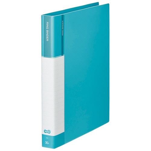 TANOSEE 30穴バインダー(PP表紙) A4タテ 80枚収容 背幅36mm ライトブルー 10冊/セット(ご注文単位1セット)【直送品】