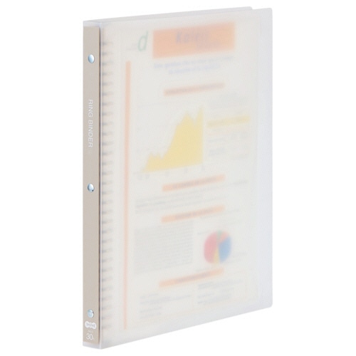 TANOSEE 30穴バインダー(透明PP表紙) A4タテ 70枚収容 背幅24mm 透明 1冊(ご注文単位1冊)【直送品】