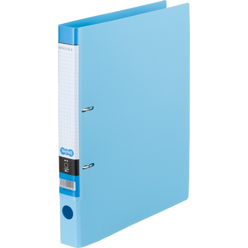 TANOSEE Dリングファイル A4タテ 2穴 200枚収容 20mmとじ 背幅37mm ライトブルー 10冊/セット(ご注文単位1セット)【直送品】