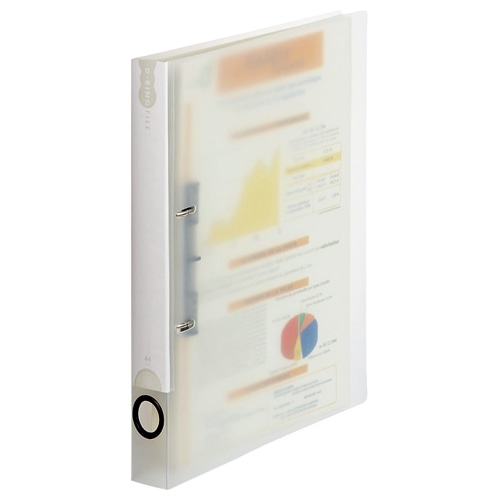 TANOSEE Dリングファイル A4タテ 2穴 200枚収容 20mmとじ 背幅38mm クリア 10冊/セット(ご注文単位1セット)【直送品】