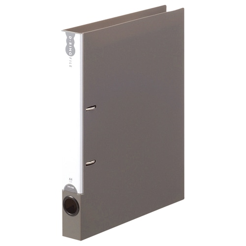 TANOSEE Dリングファイル A4タテ 2穴 200枚収容 20mmとじ 背幅38mm ダークグレー 10冊/セット(ご注文単位1セット)【直送品】