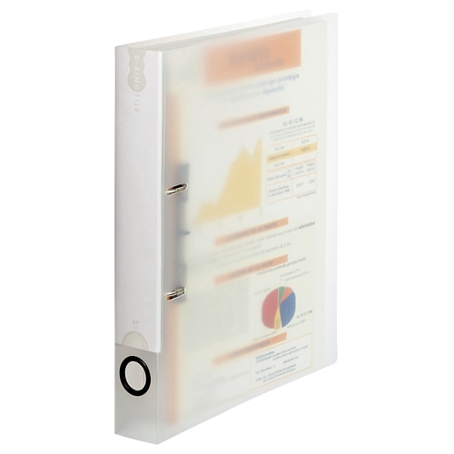 TANOSEE Dリングファイル A4タテ 2穴 250枚収容 25mmとじ 背幅45mm クリア 10冊/セット(ご注文単位1セット)【直送品】