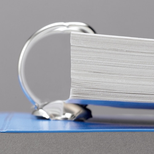 TANOSEE Dリングファイル A4タテ 2穴 250枚収容 25mmとじ 背幅45mm ブルー 10冊/セット（ご注文単位1セット）【直送品】