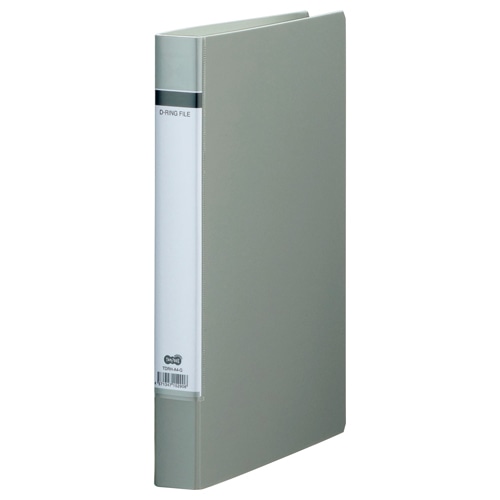 TANOSEE Dリングファイル(貼り表紙) A4タテ 2穴 210枚収容 21mmとじ 背幅40mm グレー 20冊/セット(ご注文単位1セット)【直送品】