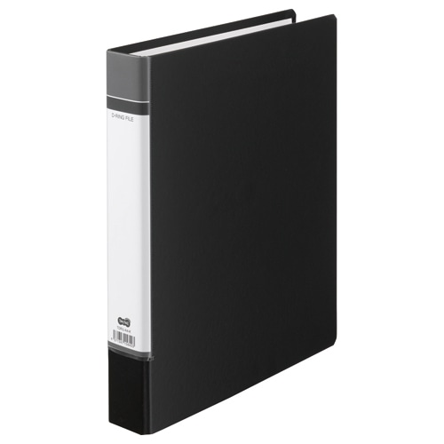 TANOSEE Dリングファイル(貼り表紙) A4タテ 2穴 320枚収容 32mmとじ 背幅50mm 黒 1冊(ご注文単位1冊)【直送品】