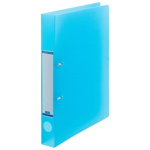 TANOSEE Dリングファイル(半透明表紙) A4タテ 2穴 200枚収容 20mmとじ 背幅38mm ブルー 10冊/セット（ご注文単位1セット）【直送品】