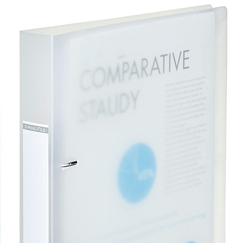 TANOSEE Dリングファイル(半透明表紙) A4タテ 2穴 250枚収容 25mmとじ 背幅43mm ピンク 10冊/セット（ご注文単位1セット）【直送品】