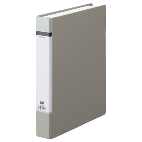 TANOSEE Oリングファイル(貼り表紙) A4タテ 2穴 330枚収容 リング内径38mm 背幅53mm グレー 1冊(ご注文単位1冊)【直送品】