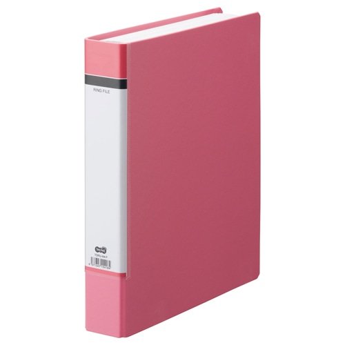 TANOSEE Oリングファイル(貼り表紙) A4タテ 2穴 330枚収容 リング内径38mm 背幅53mm ピンク 20冊/セット(ご注文単位1セット)【直送品】